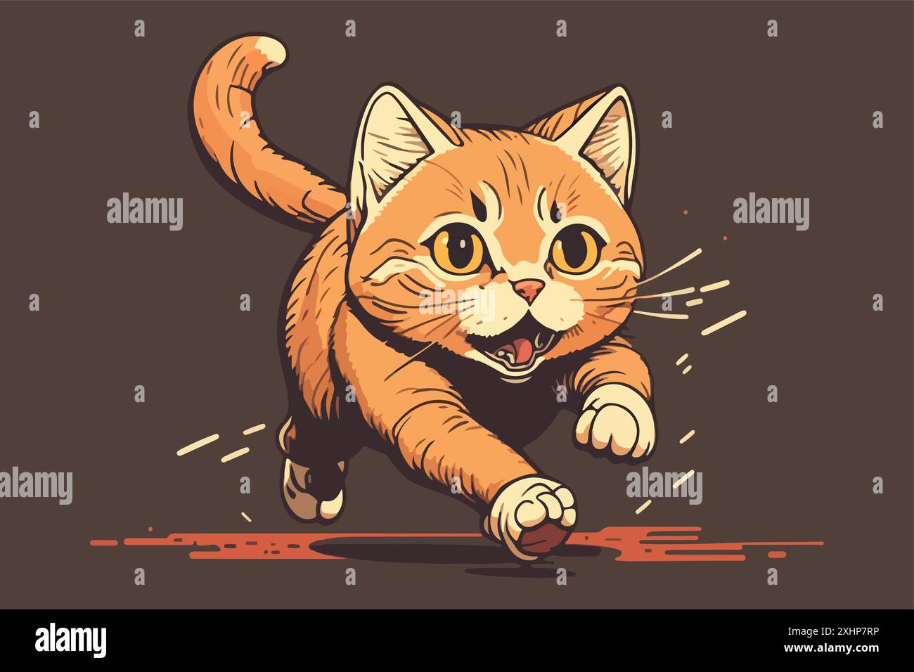 Cat running vector illustration Stock Vector Image & Art - Alamy
