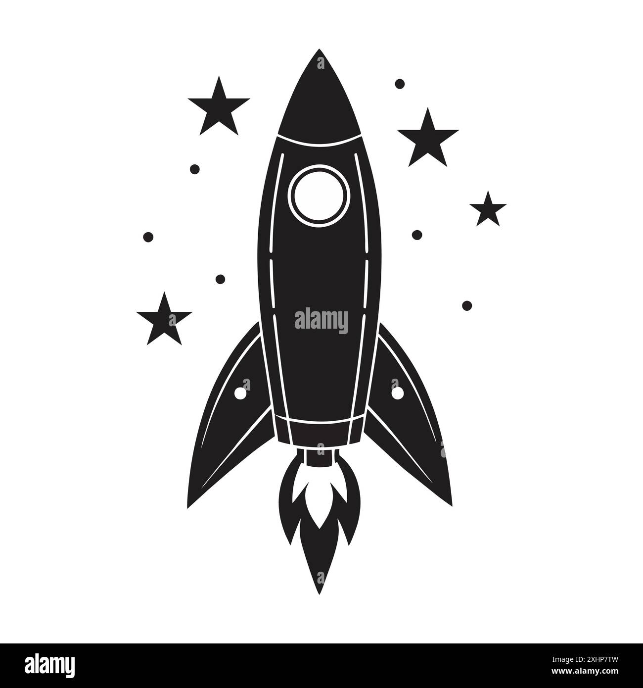 Rocket icon, Space ship launch logo Vector Stock Vector