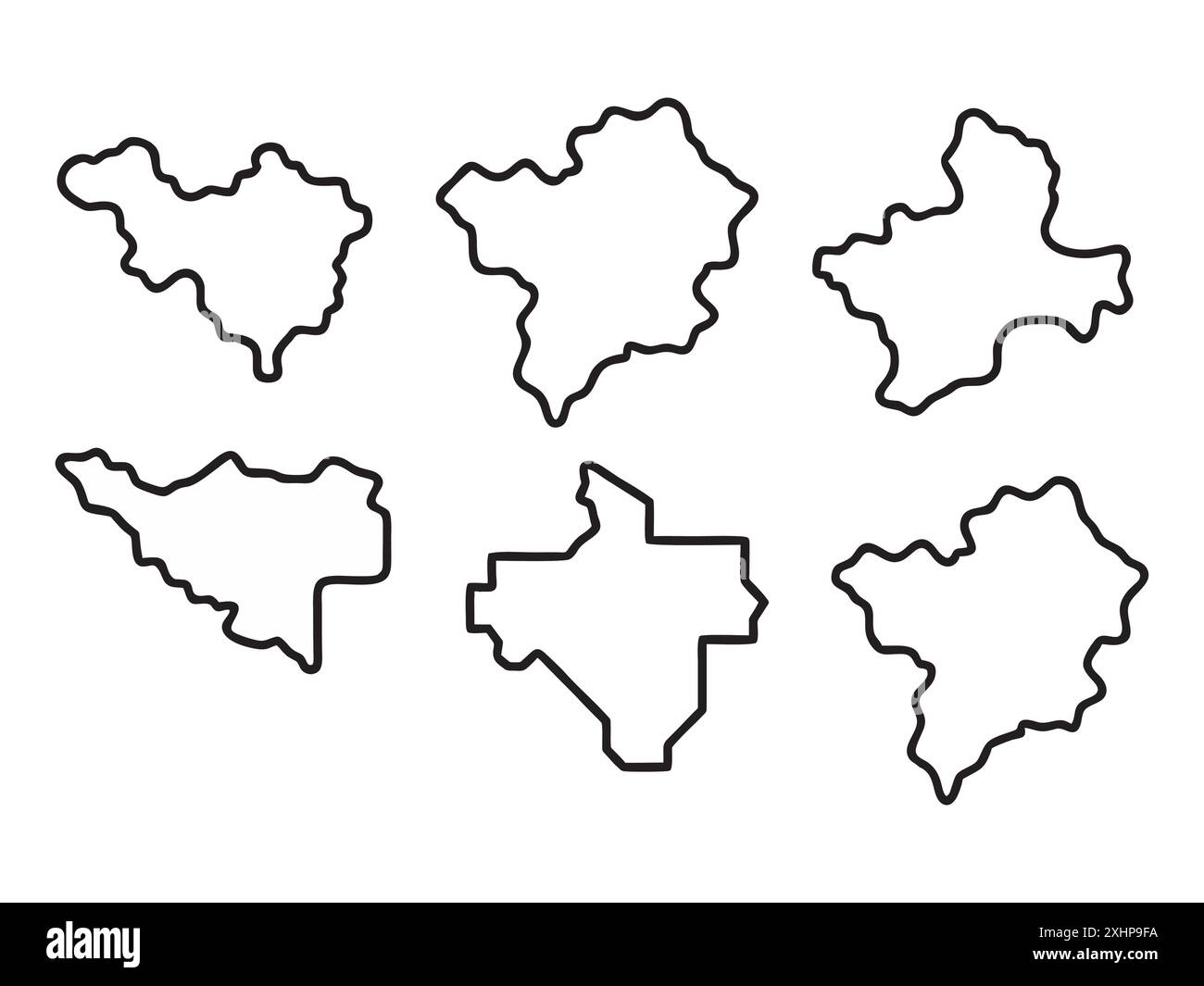 Maps line Set Different types on white background Stock Vector