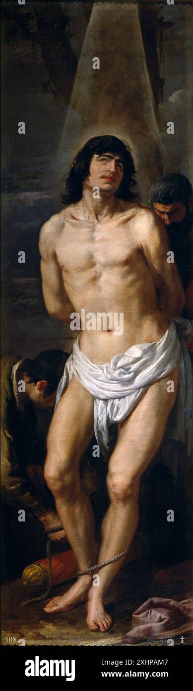 The Martyrdom of Saint Sebastian - painting by Jusepe Leonardo Stock ...