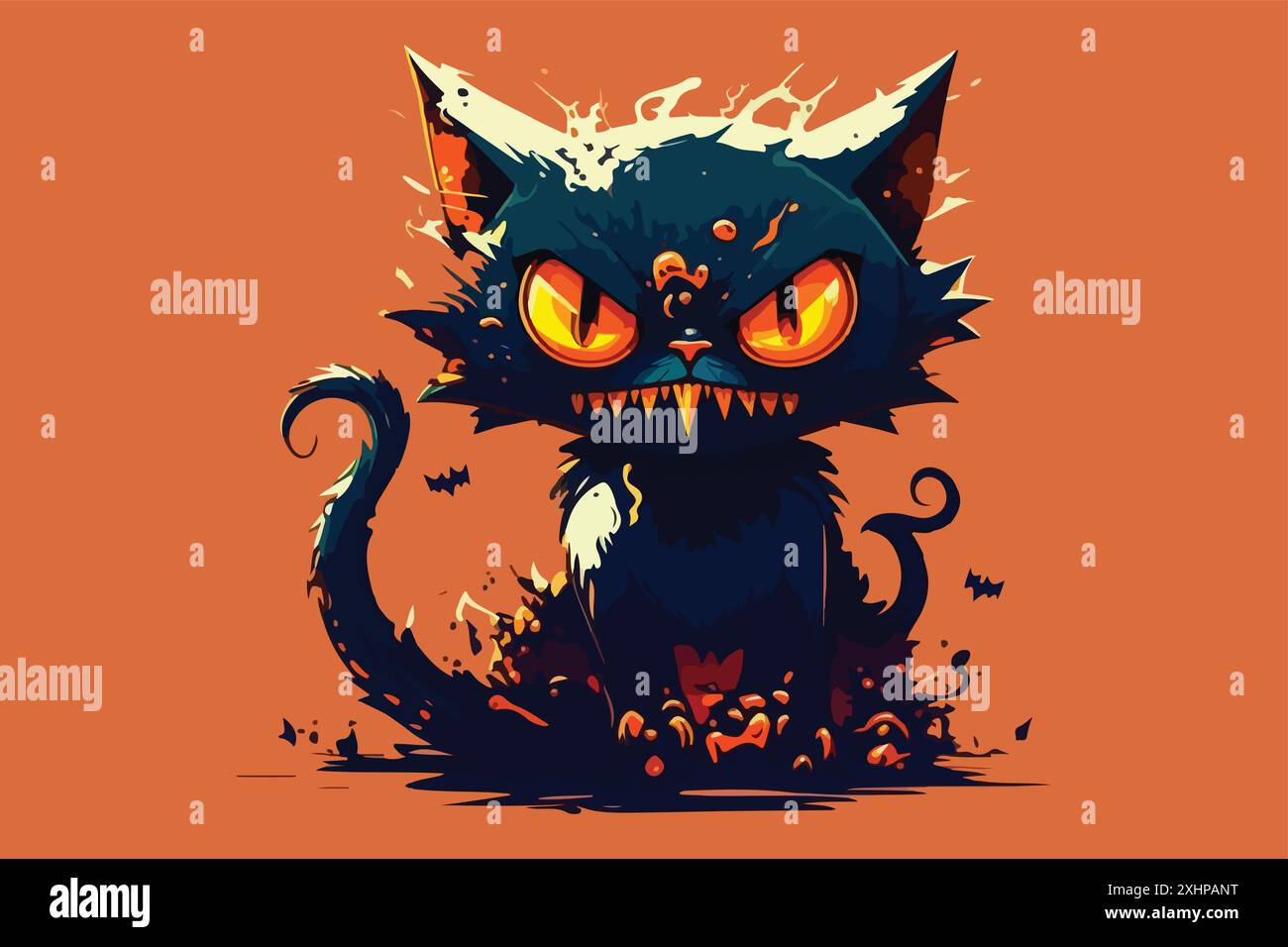 Cat monster vector illustration Stock Vector