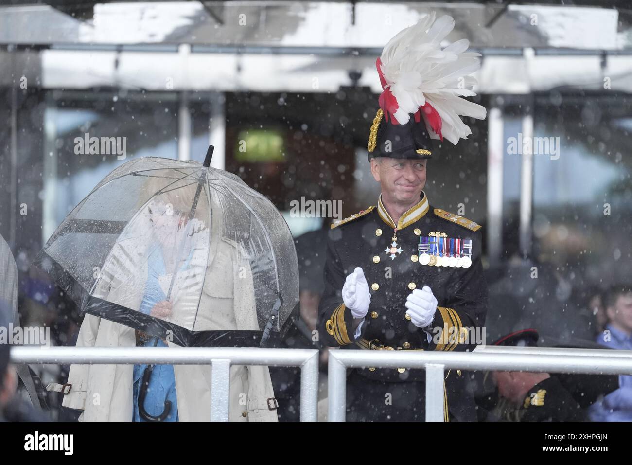 Queen Camilla, with LieutenantGovernor of Jersey Vice Admiral Jerry