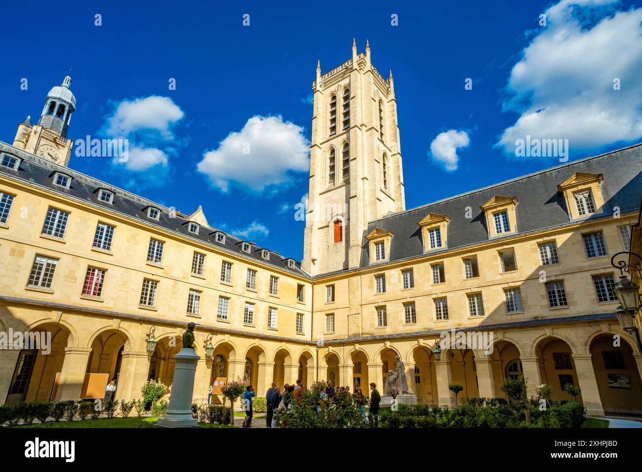 France, Paris, the Lycée Henri IV, the cloister and the Tower Stock ...