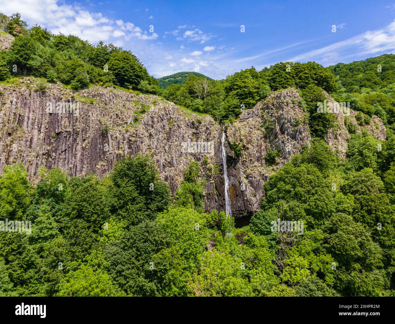 France, Cantal, Thiezac, Faillitoux waterfall, Regional natural park ...