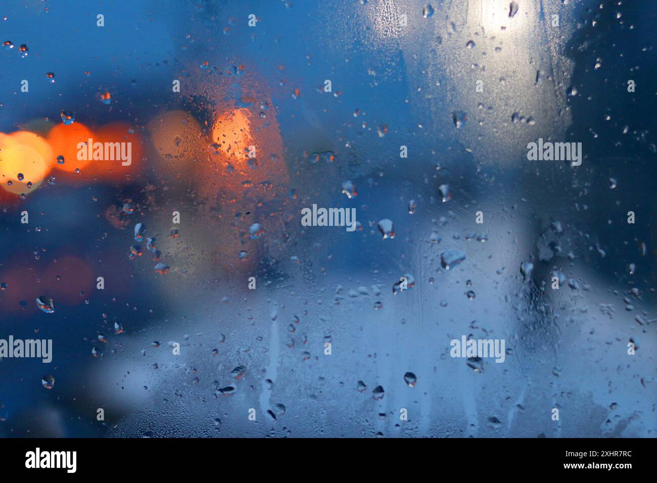 rainy view through window Stock Photo