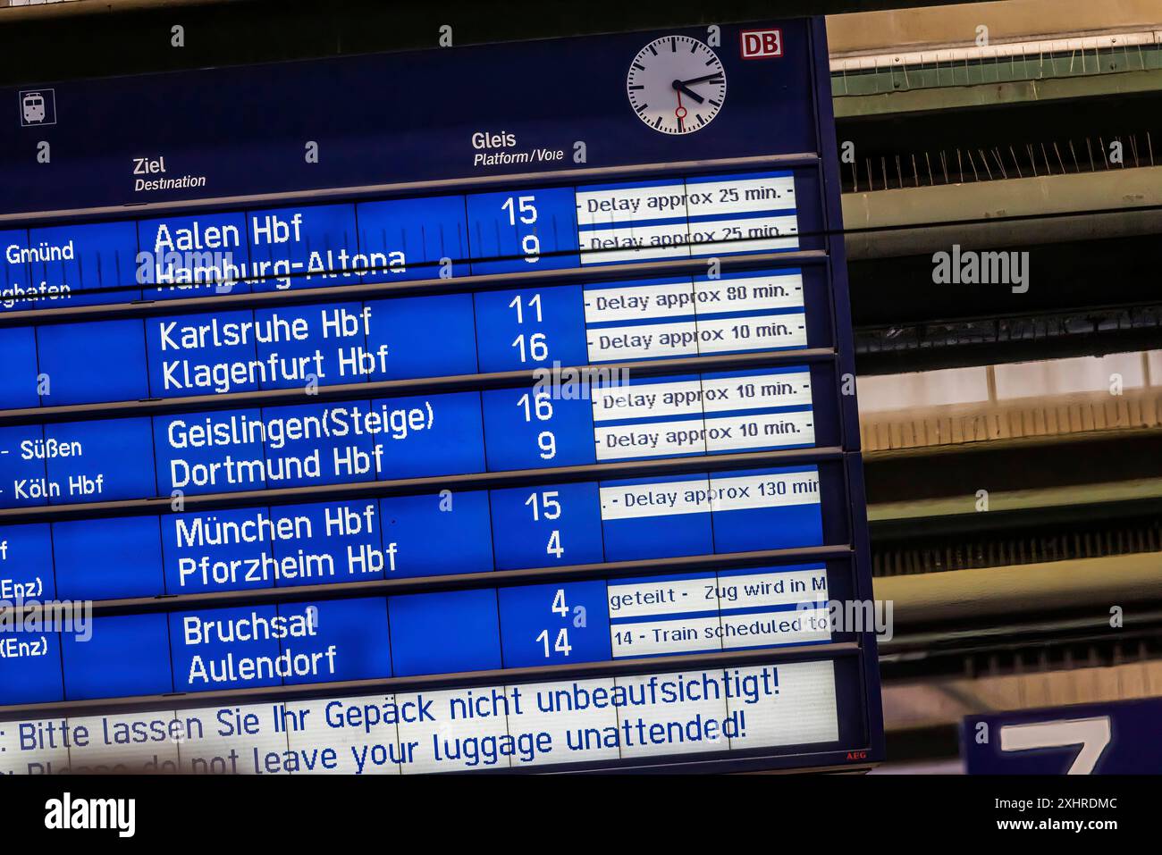 European Football Championship in Germany, and the railway has a problem with reliability. Numerous train connections are delayed, others are Stock Photo