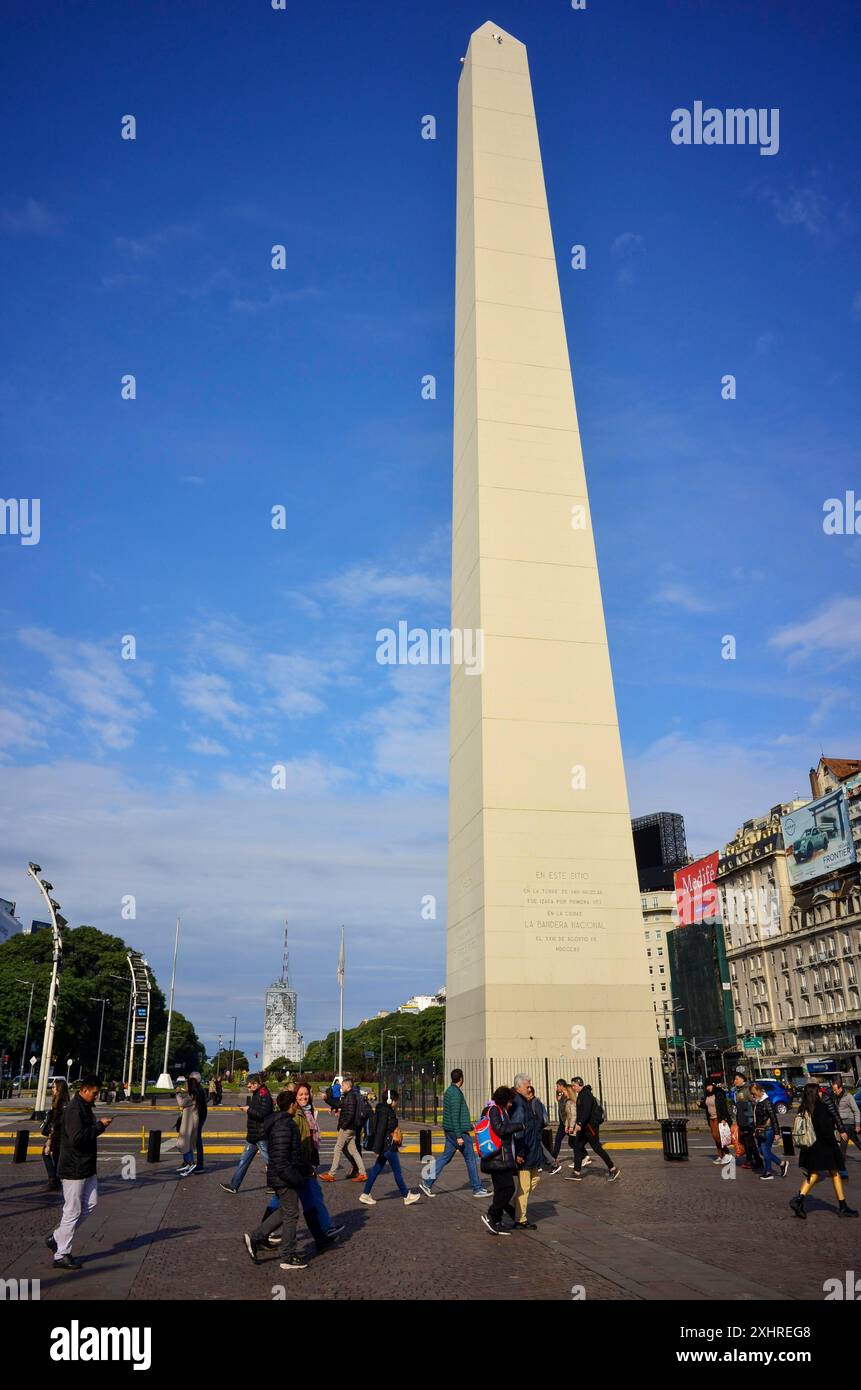 The obelisk, the landmark in the centre of Buenos Aires, Argentina ...