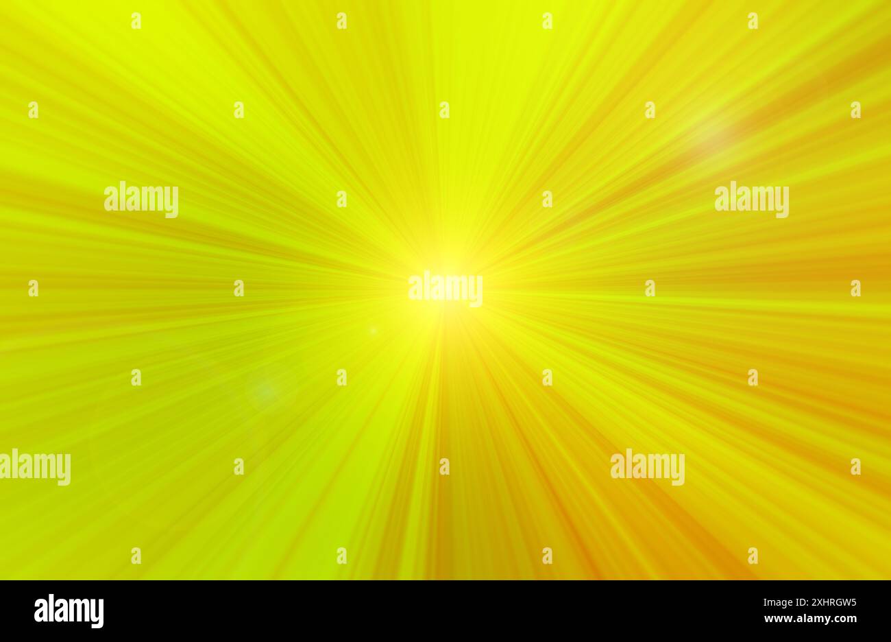 Yellow and orange starburst effect or light trails moving to infinity. Abstract high resolution full frame bright and vibrant technology background. Stock Photo