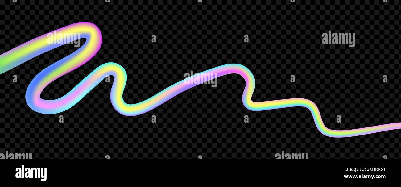 Dynamic spectrum ribbon. Abstract holographic wave. Flow iridescent ...
