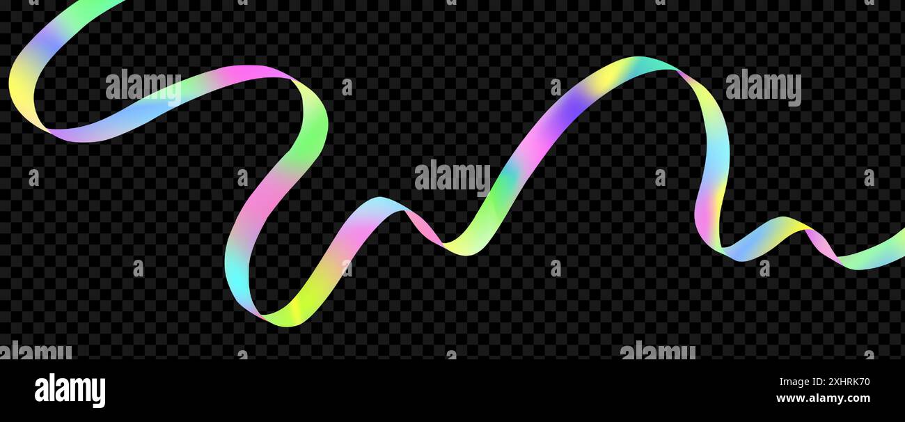 Dynamic spectrum ribbon. Abstract holographic wave. Flow iridescent ...