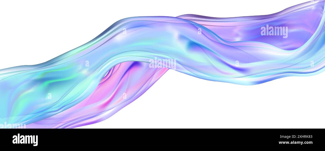 Dynamic spectrum ribbon. Abstract holographic wave. Flow iridescent ...