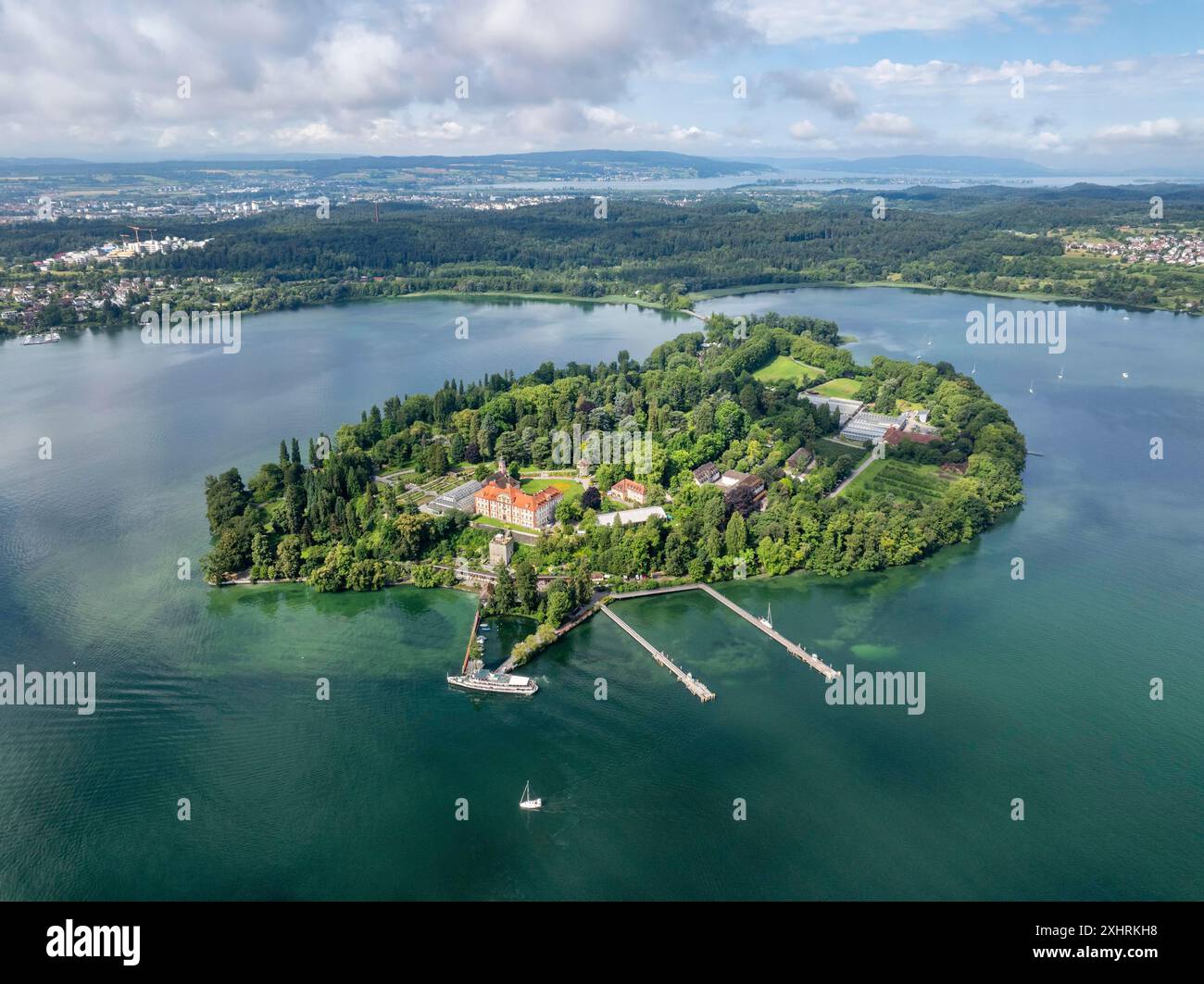 Aerial View Of The Island Of Mainau In Lake Constance District Of 