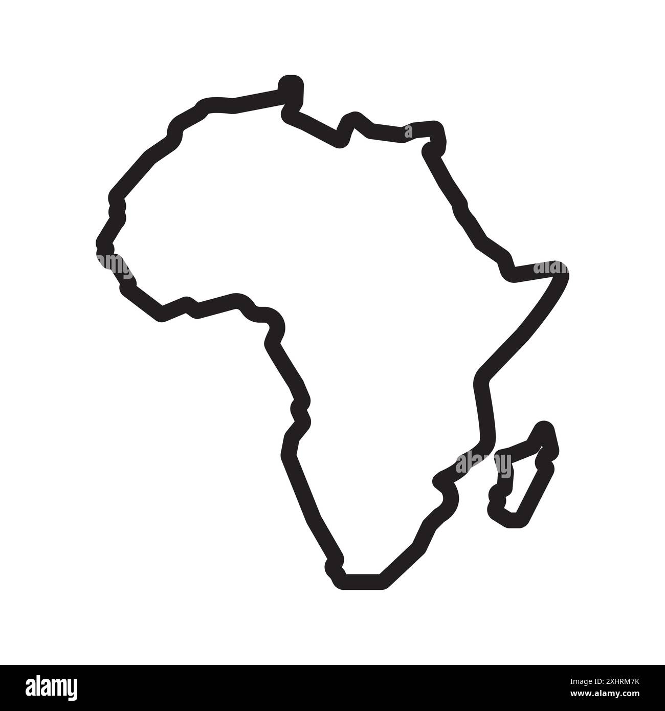 africa map icon Black line art vector in black and white outline set ...