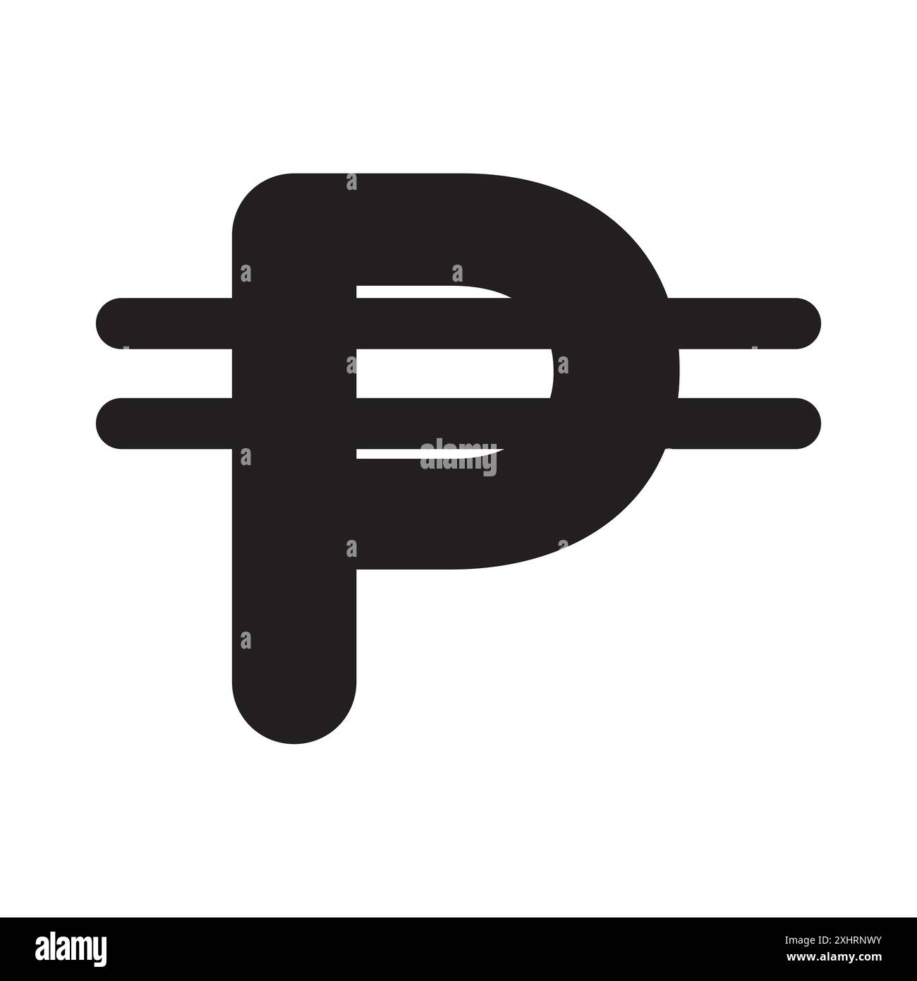 Cuba peso icon Black line art vector in black and white outline set collection sign Stock Vector