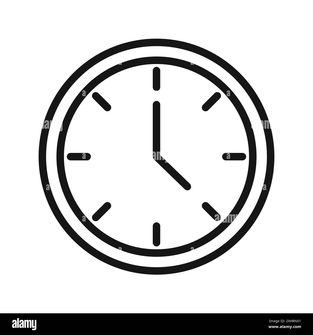 Clock icon Black line art vector in black and white outline set ...