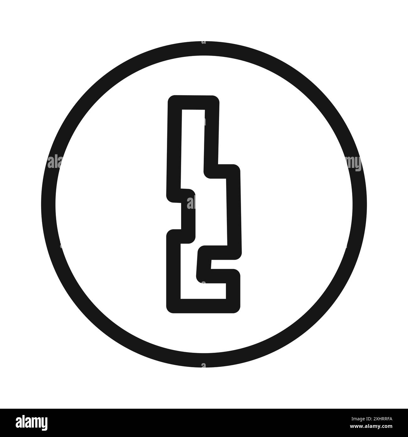 key hole icon Black line art vector in black and white outline set collection sign Stock Vector