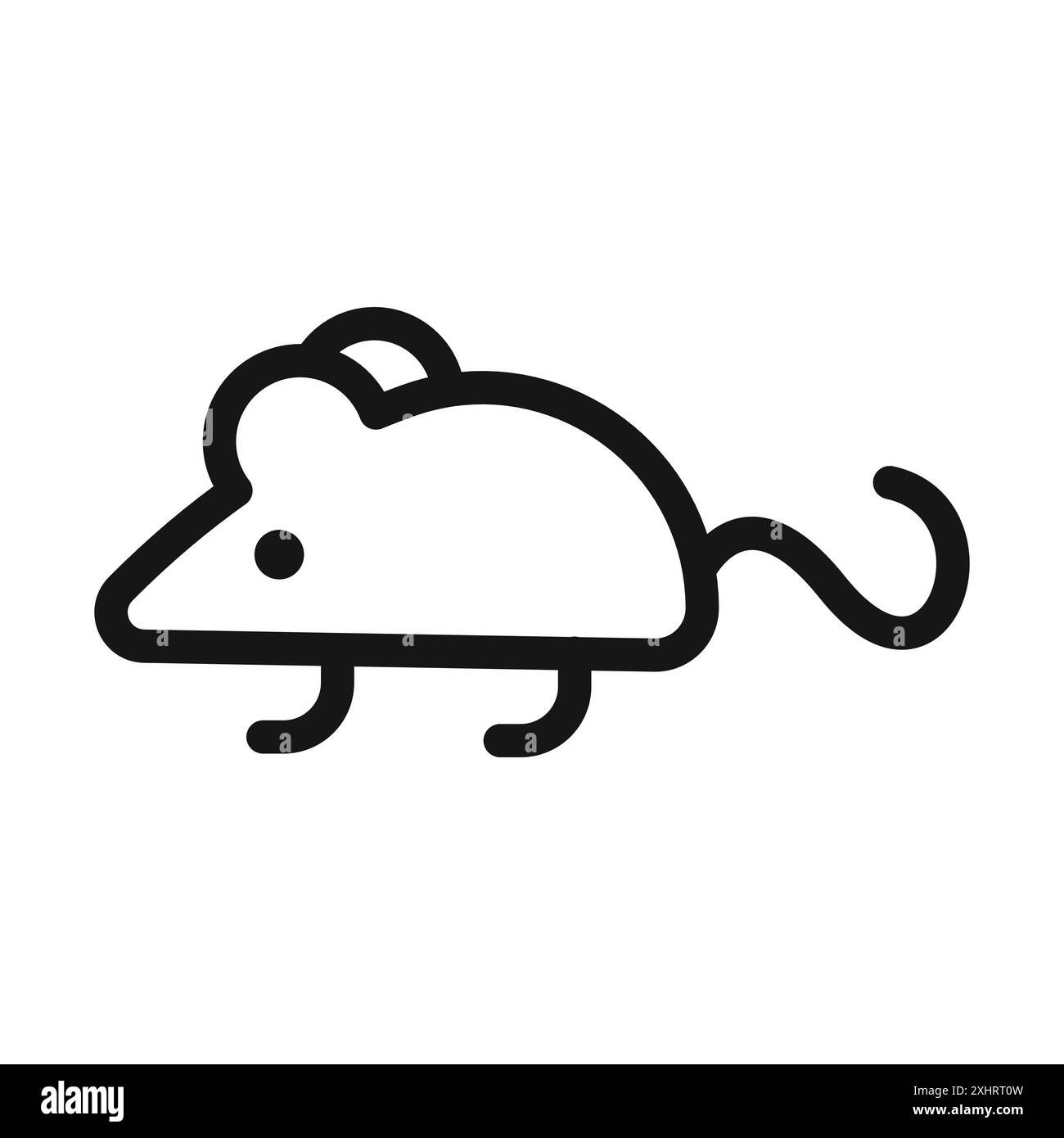 Mouse animal icon Black line art vector in black and white outline set ...