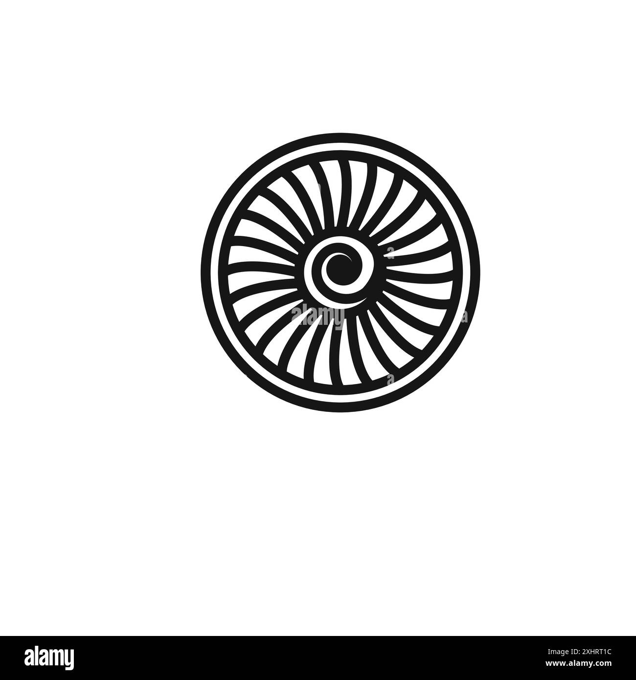 Plane turbine icon Black line art vector in black and white outline set ...
