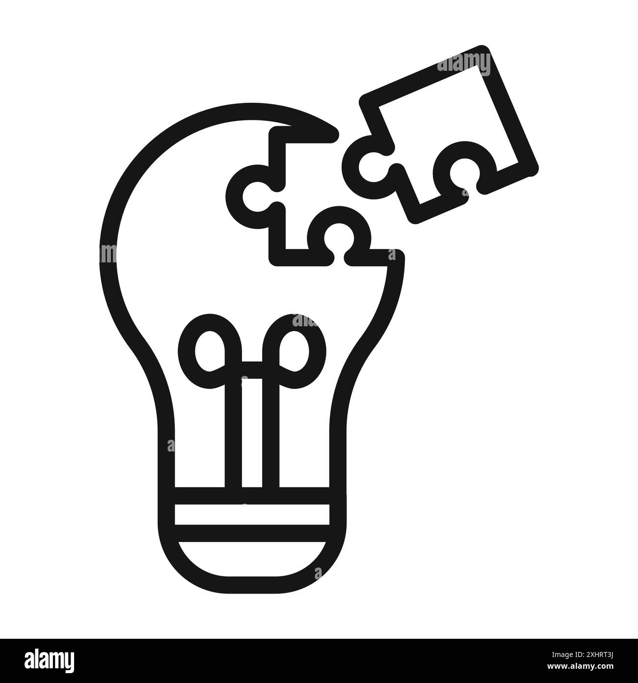 Problem solving skills icon Black line art vector in black and white ...