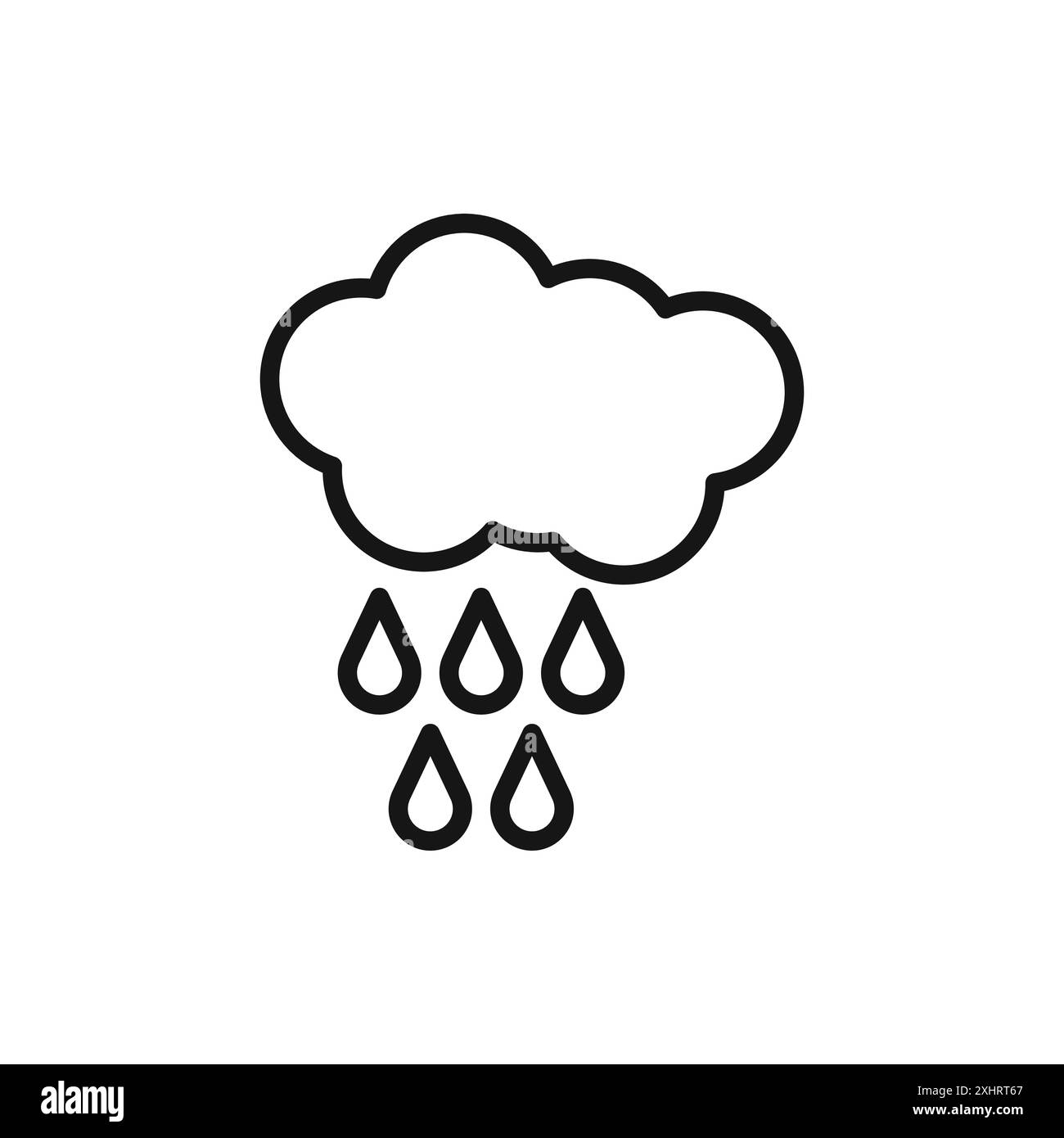 Rain icon Black line art vector in black and white outline set ...