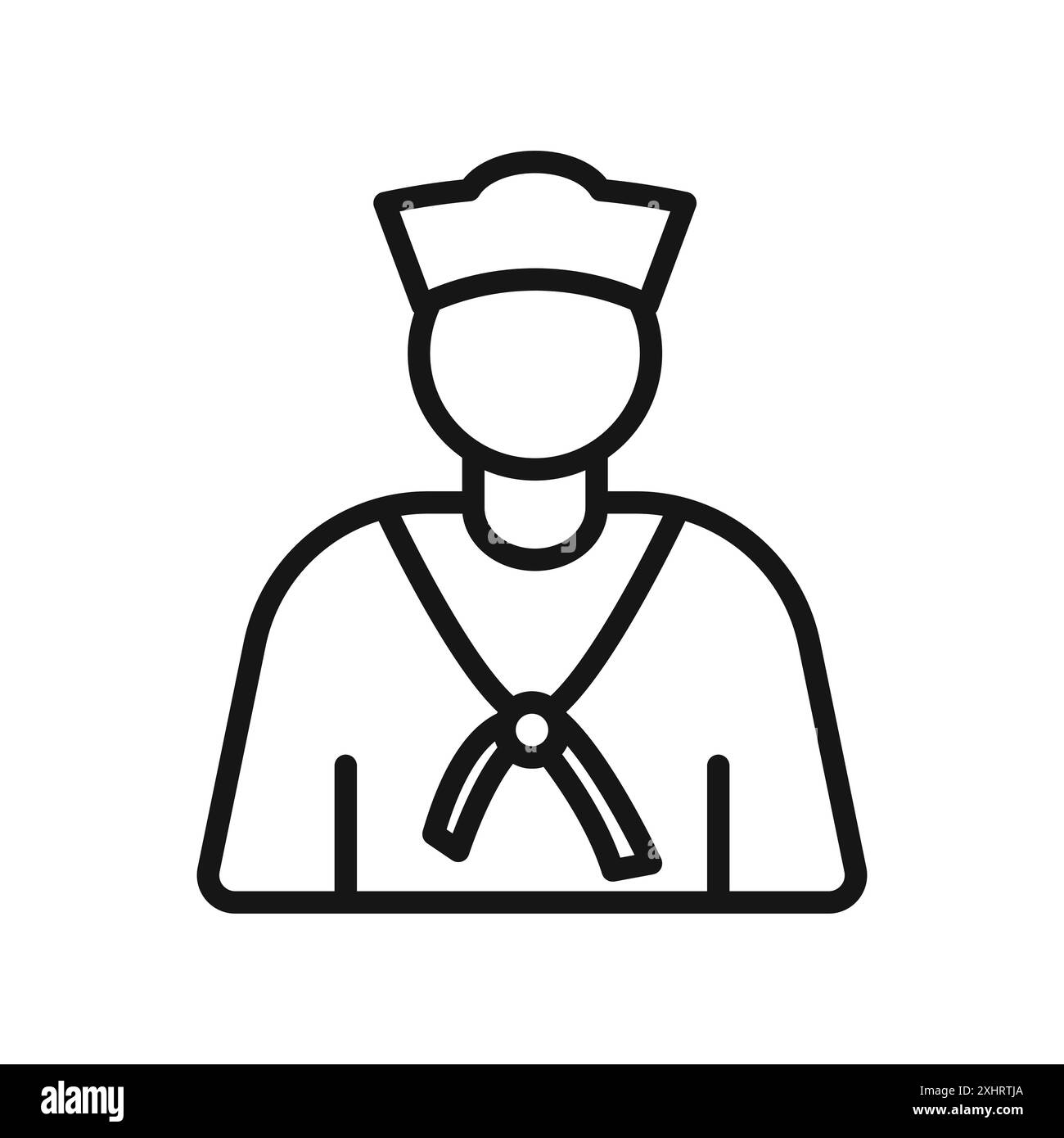 Sailor icon Black line art vector in black and white outline set ...
