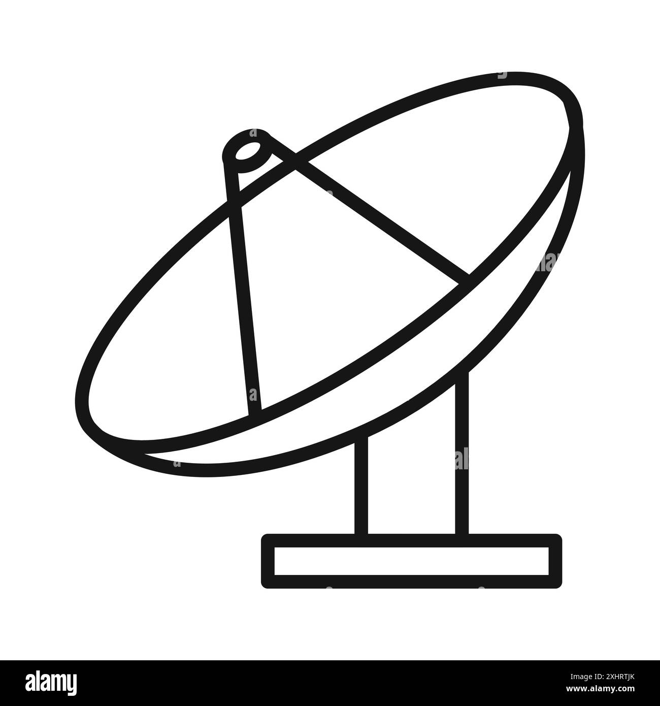Satellite apparatus icon Black line art vector in black and white outline set collection sign Stock Vector