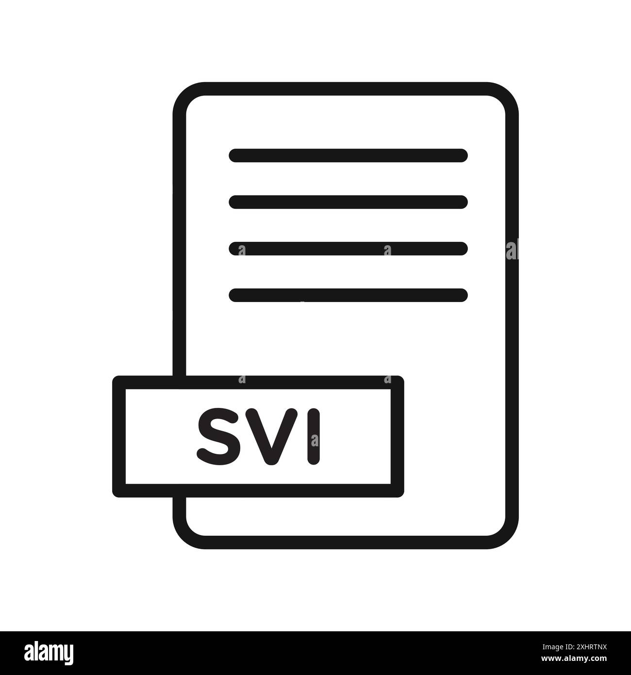 SVI File Document Icon Black line art vector in black and white outline ...