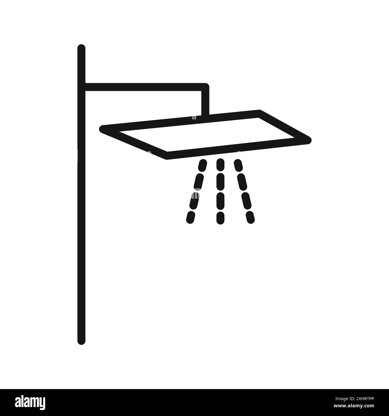 Shower icon Black line art vector in black and white outline set ...