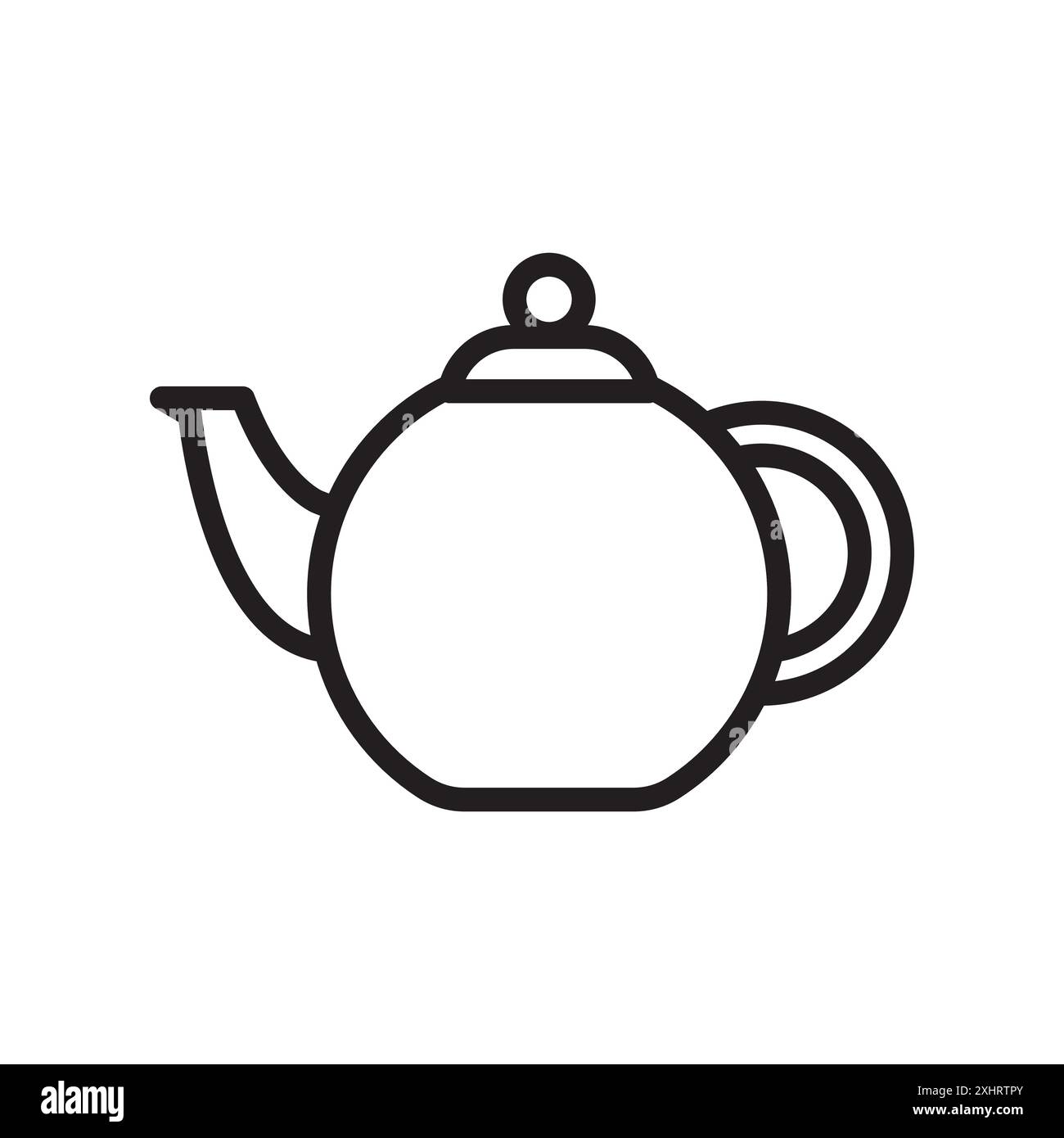 Teapot icon Black line art vector in black and white outline set collection sign Stock Vector