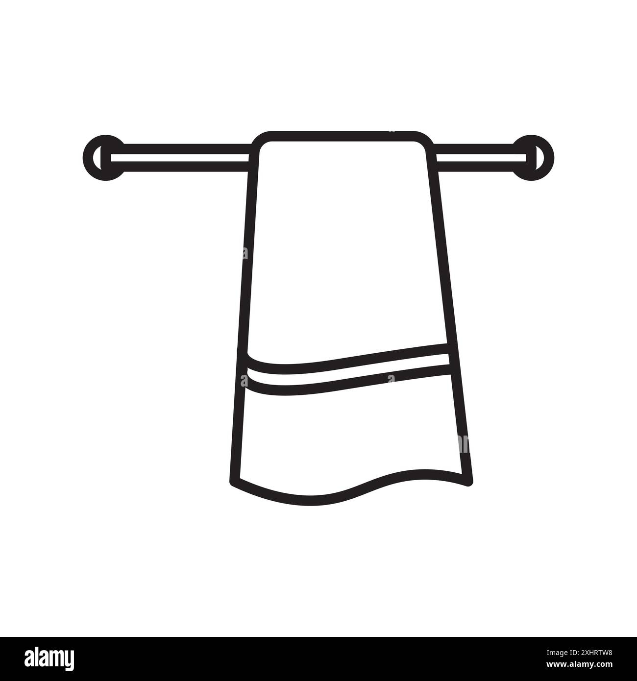 towel icon Black line art vector in black and white outline set ...