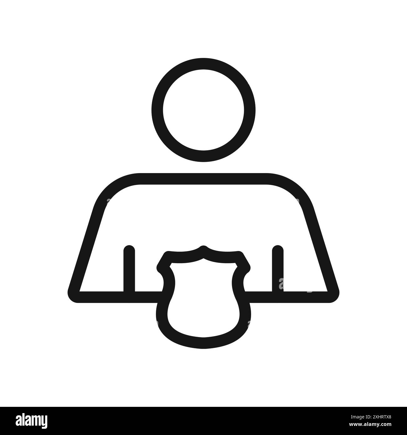 User protection shield icon Black line art vector in black and white ...