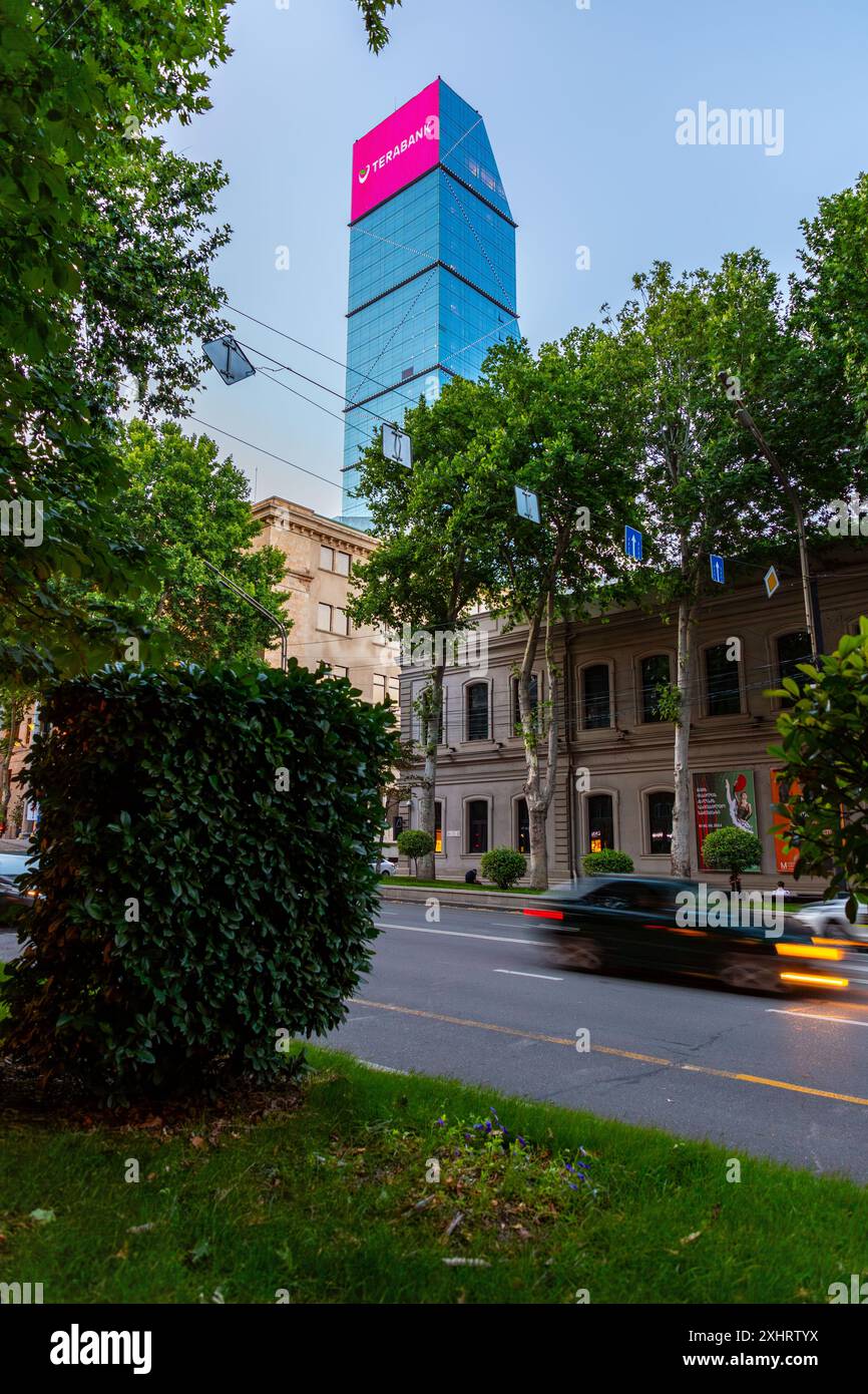 First Republic Square Tbilisi, Georgia - 23 JUNE, 2024: Buildings around the Rustaveli metro ...