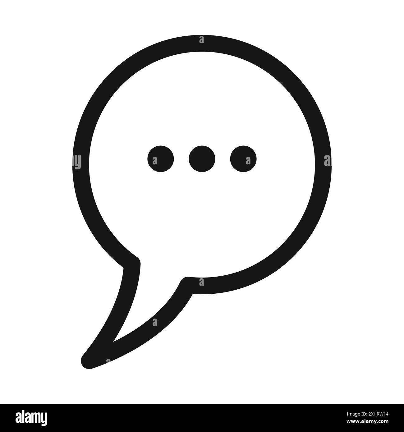 Speech Bubble icon Black line art vector in black and white outline set ...
