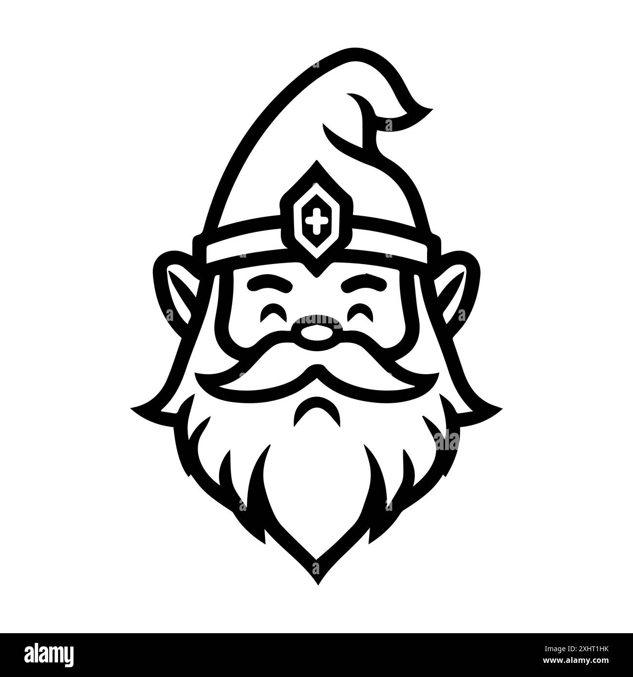 dwarf icon or modern line symbol. Vector line art and icon design with ...