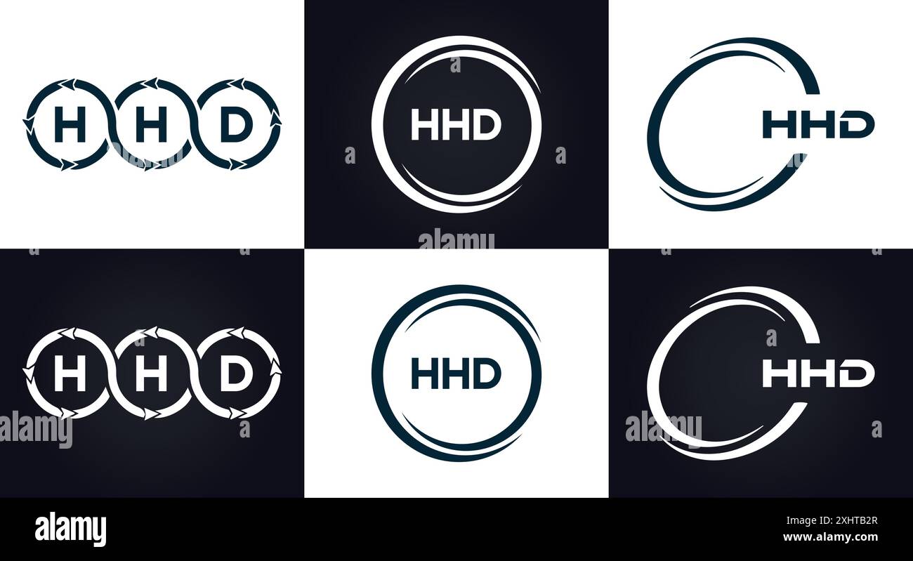 HHD logo. H H D design. White HHD letter. HHD, H H D letter logo design ...