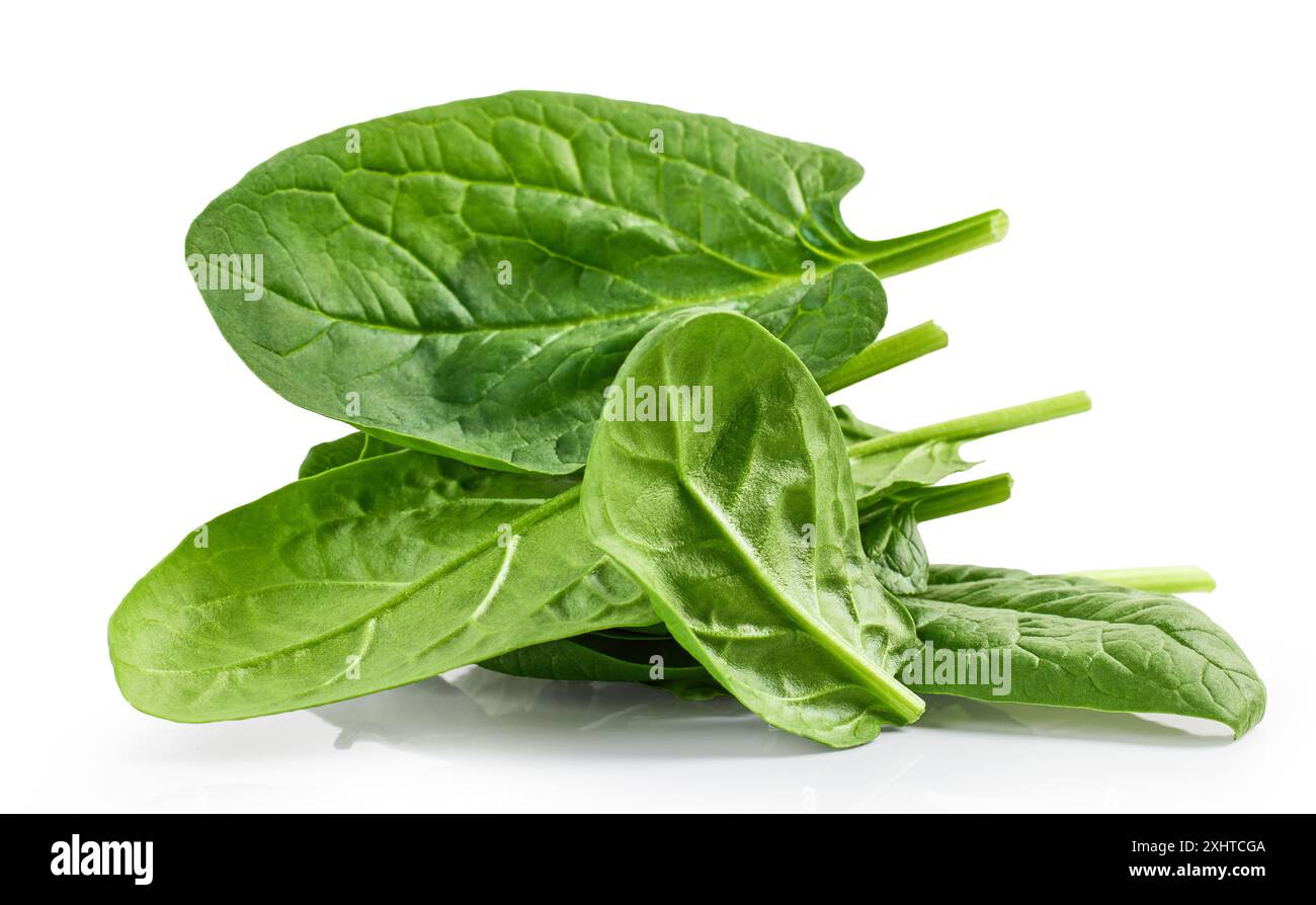 fresh spinach leaves isolated on white background Stock Photo - Alamy
