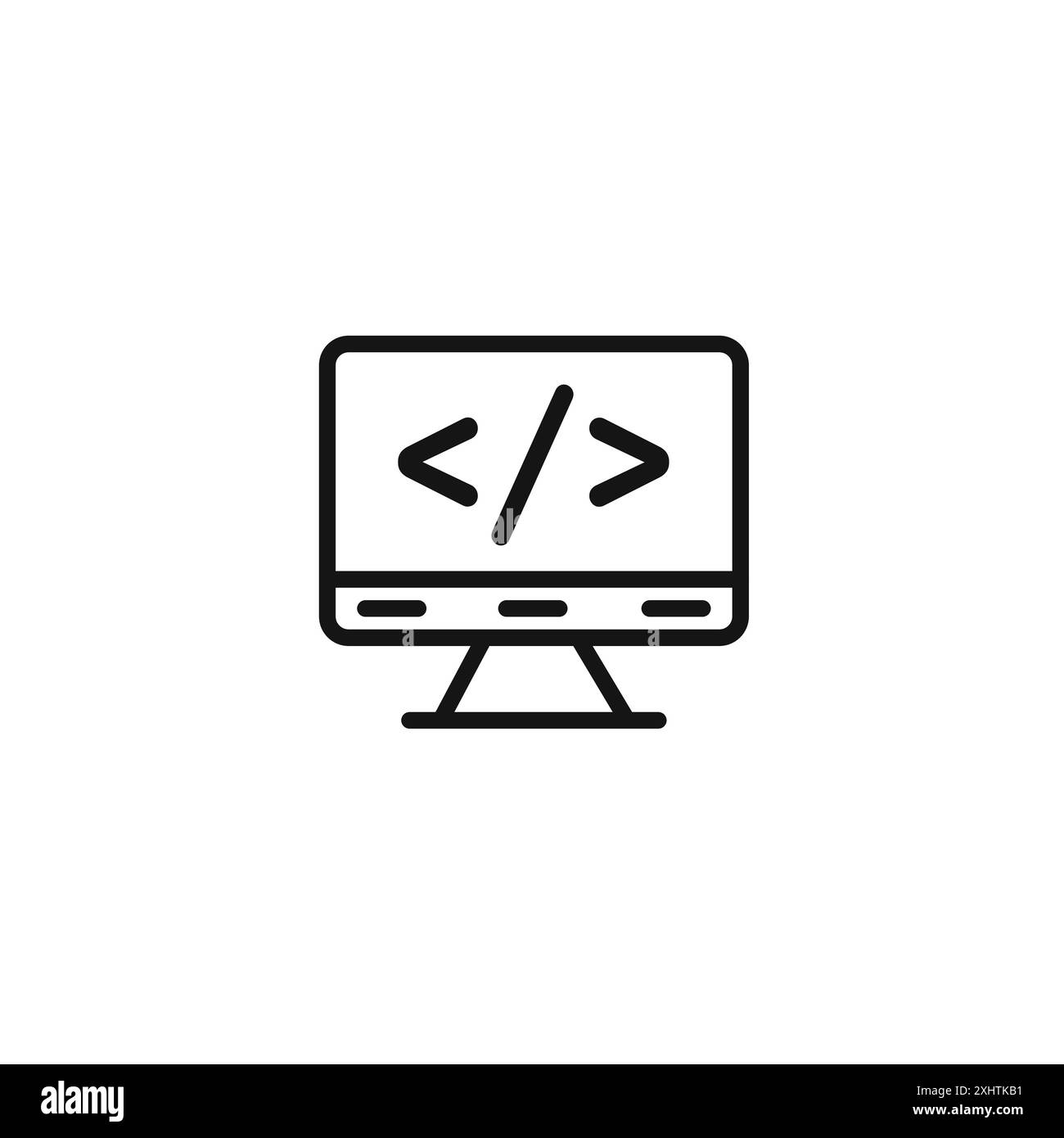 coding program icon outline collection or set in black and white Stock ...