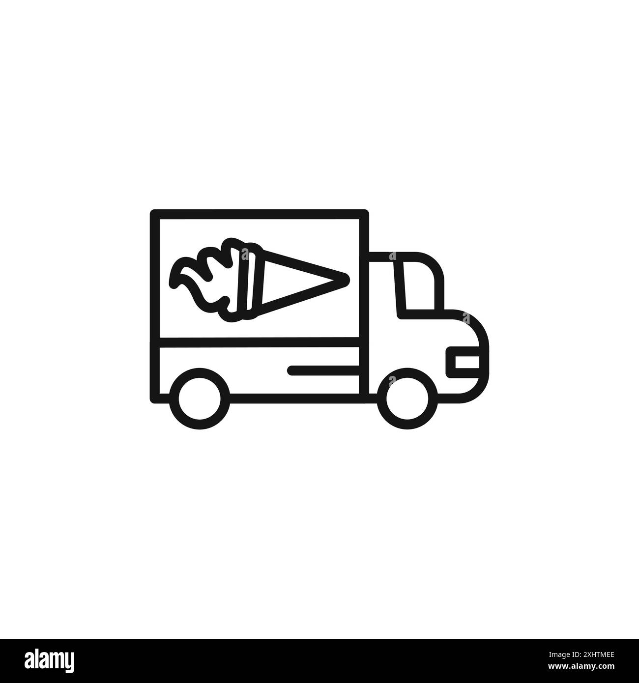 Ice cream van icon outline collection or set in black and white Stock