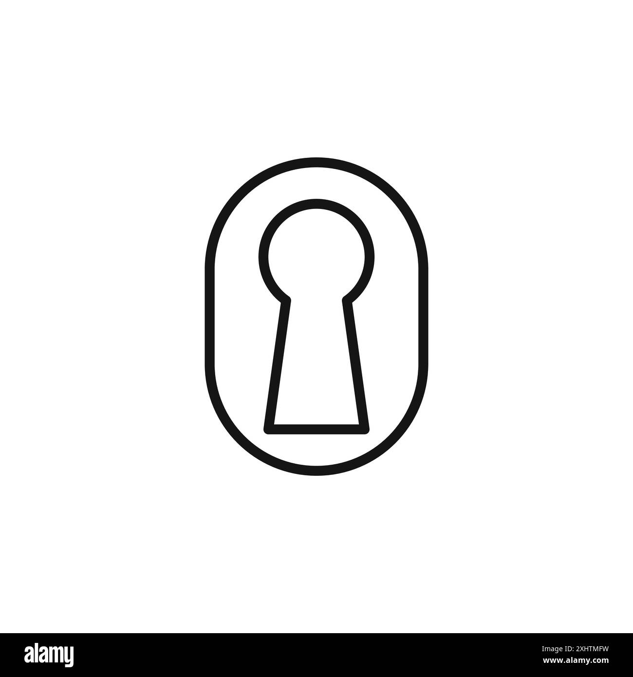 key hole icon outline collection or set in black and white Stock Vector