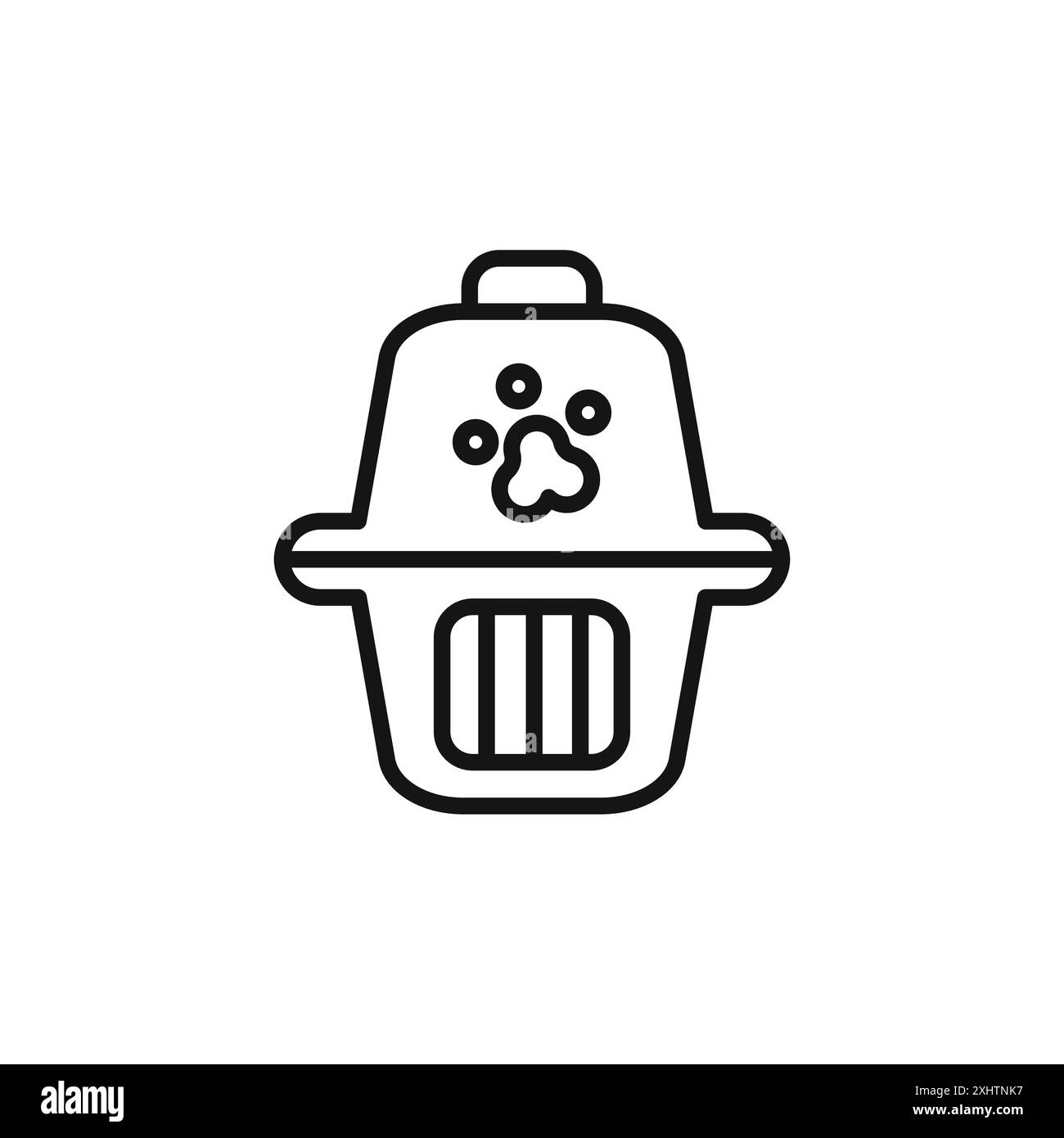 Pet cage icon outline collection or set in black and white Stock Vector