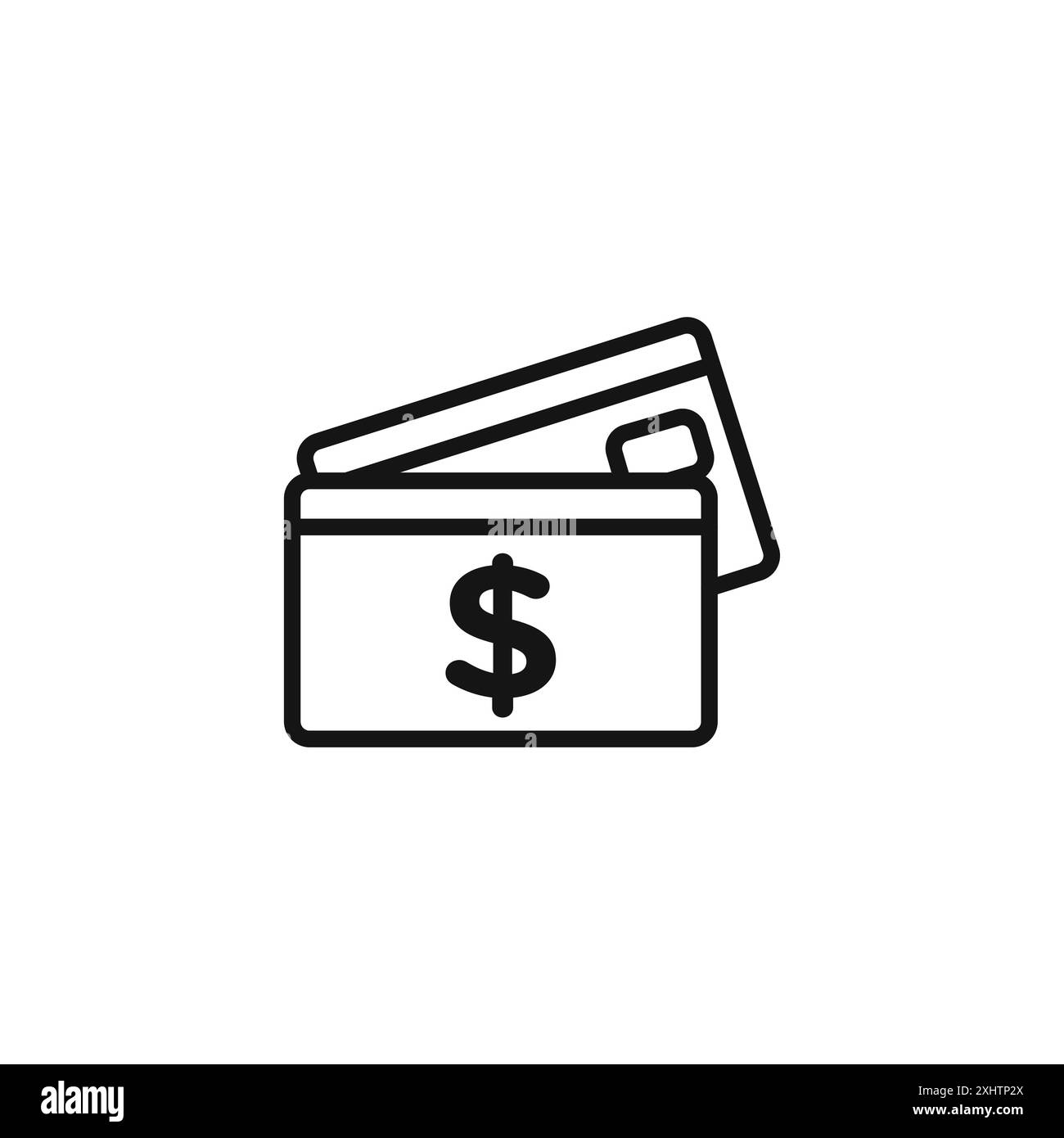 Payment method icon outline collection or set in black and white Stock Vector