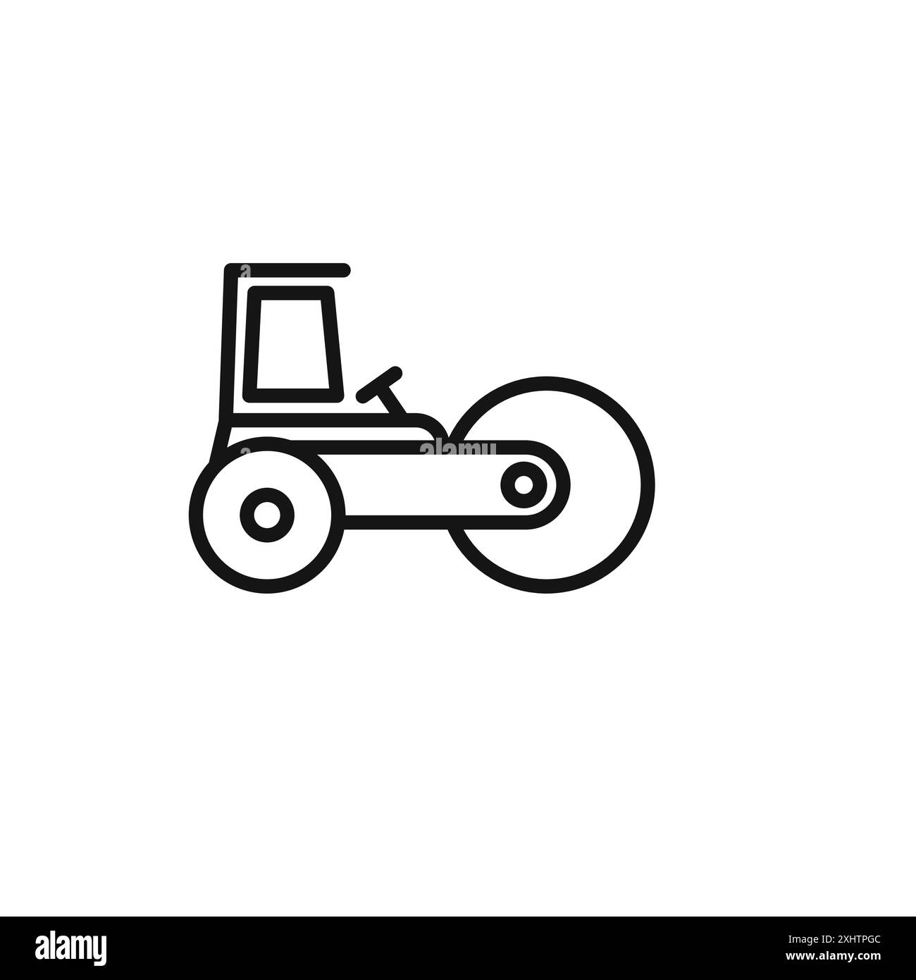 Road roller icon outline collection or set in black and white Stock ...
