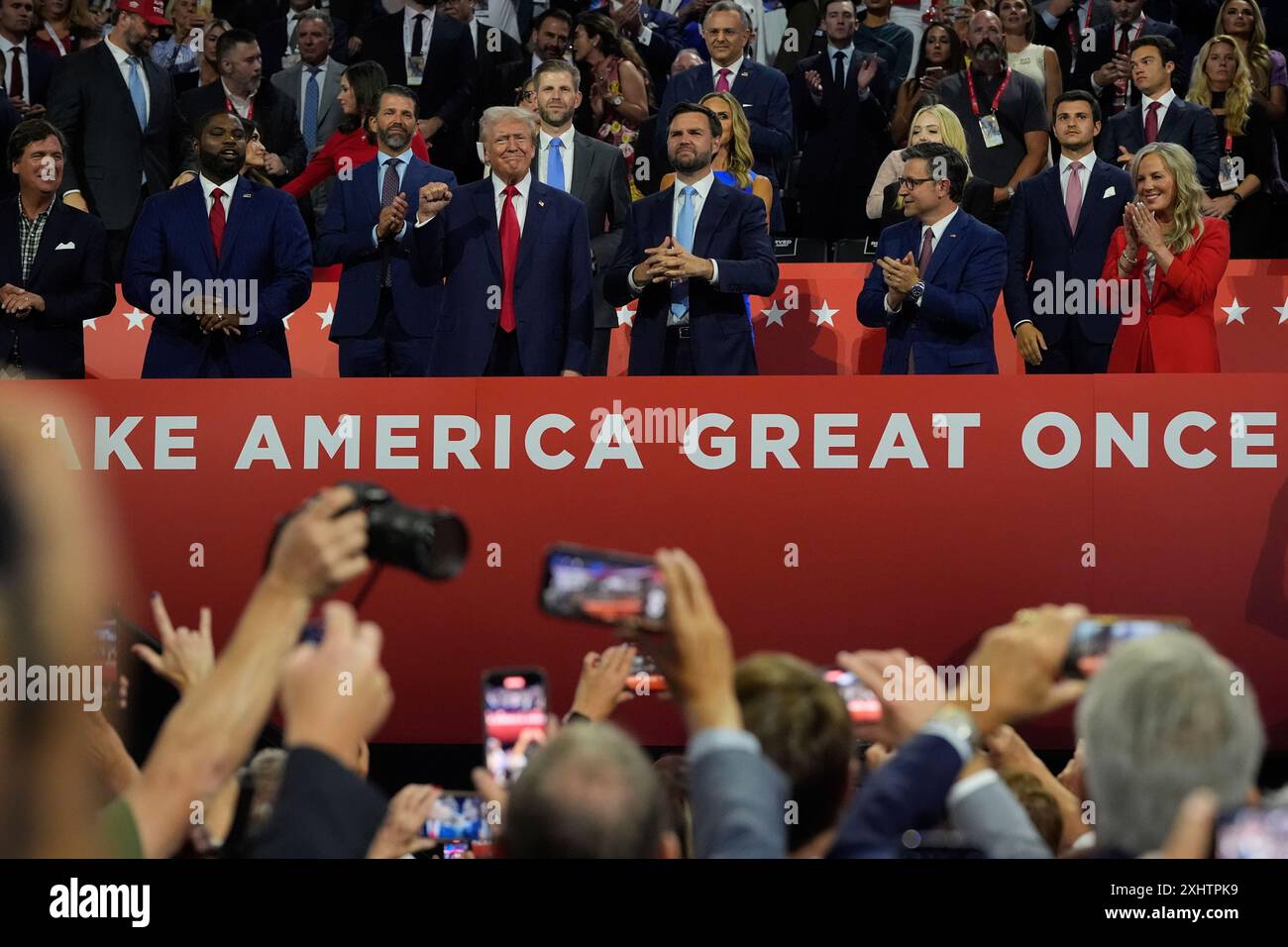 Republican presidential candidate former President Donald Trump appears ...