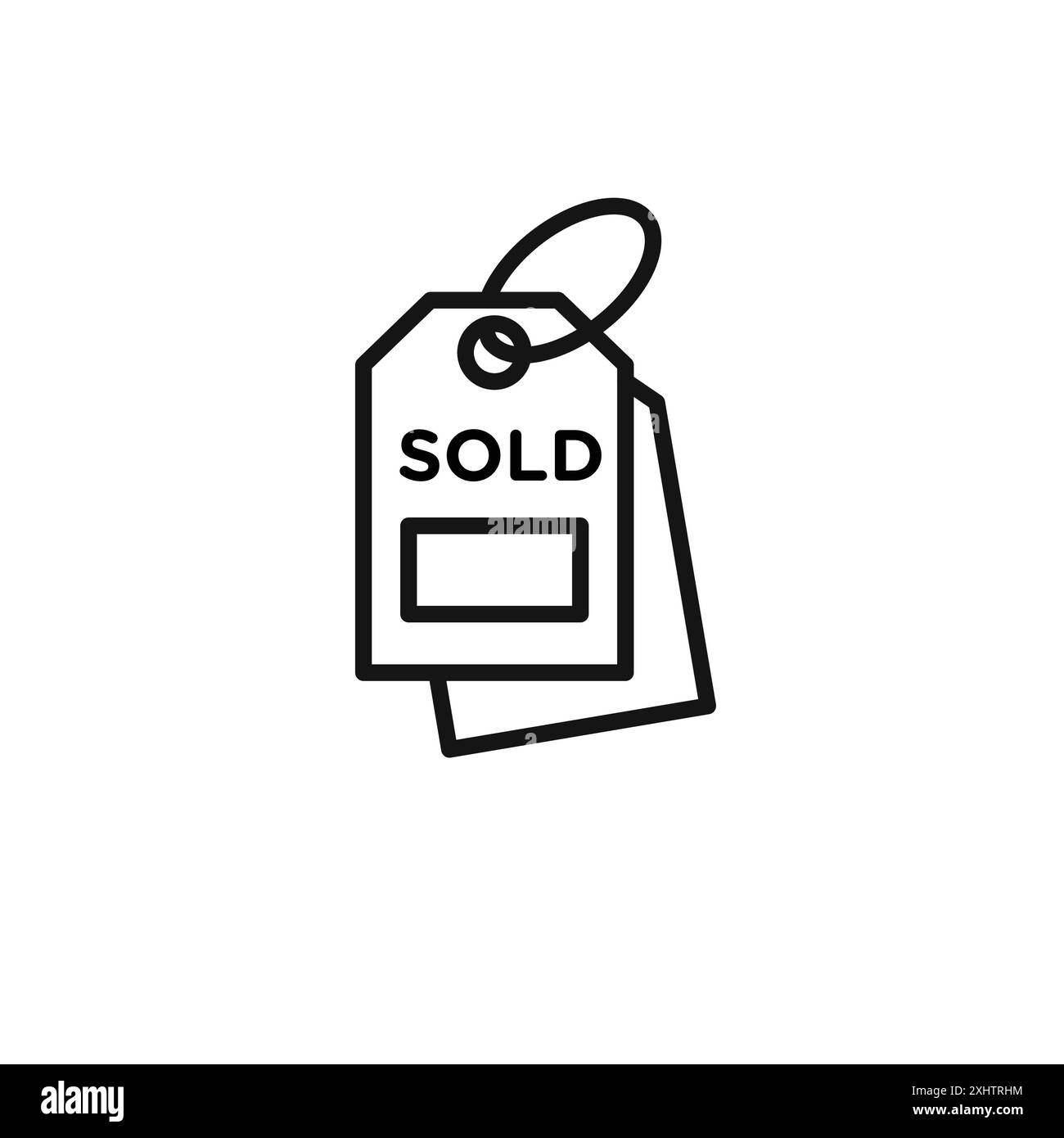 sold icon outline collection or set in black and white Stock Vector