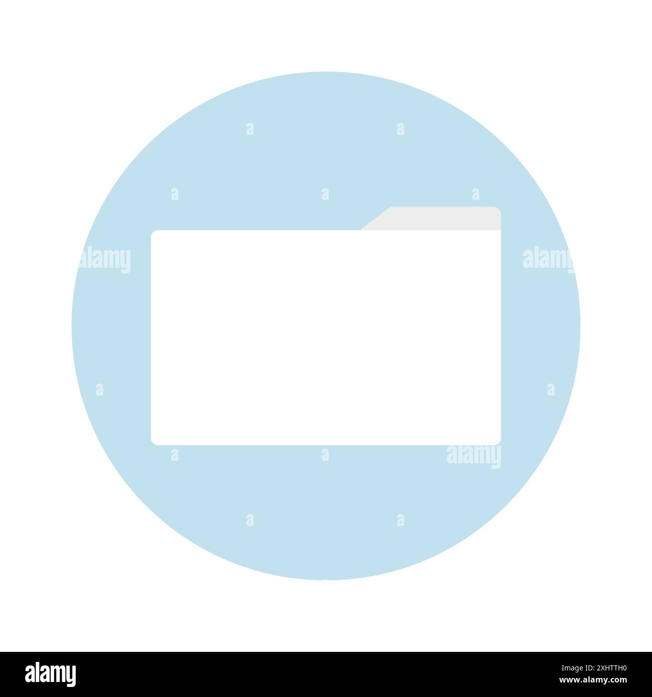 Folder icon vector. Blue circle background. Simple white design. Digital file symbol. Stock Vector