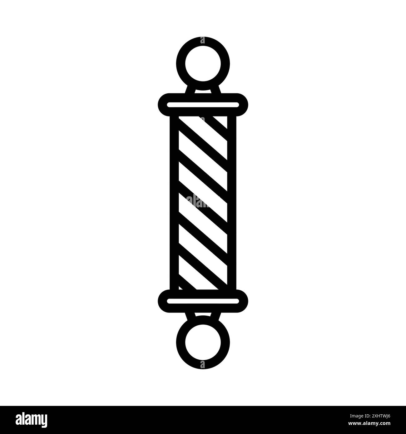 barber pole icon linear logo mark set collection in black and white for ...