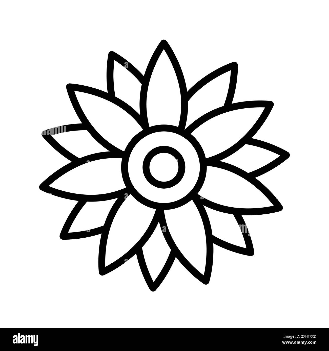 dianthus icon linear logo mark set collection in black and white for web Stock Vector