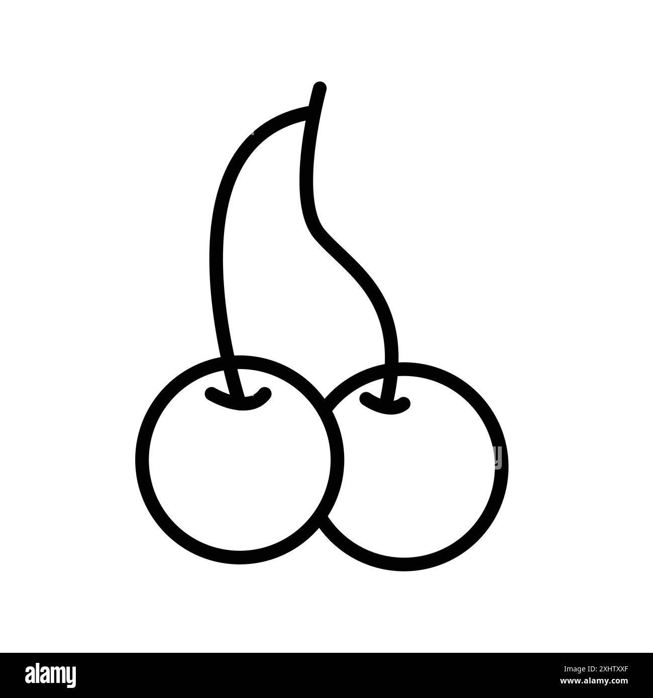 Cherry icon linear logo mark set collection in black and white for web ...