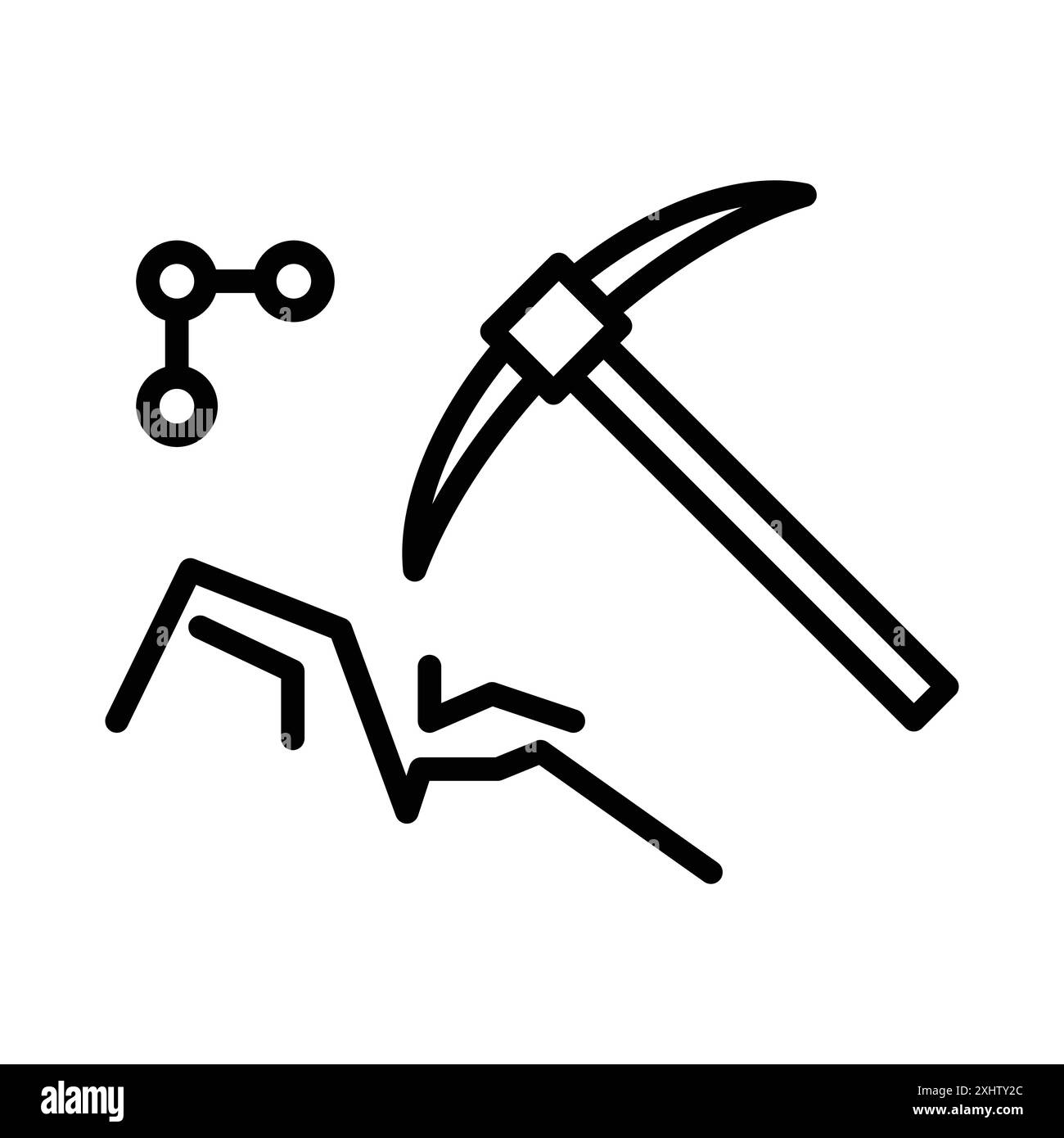 Data Mining icon linear logo mark set collection in black and white for web Stock Vector