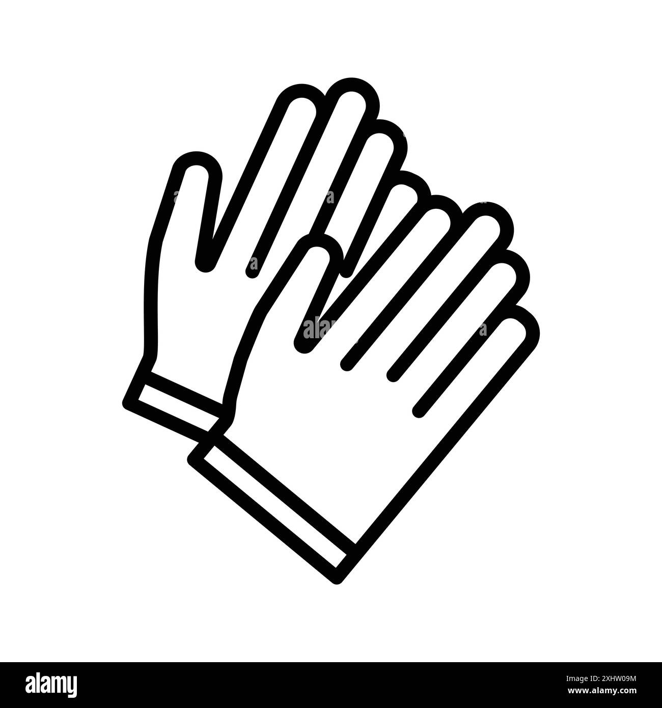 Garden gloves icon linear logo mark set collection in black and white ...